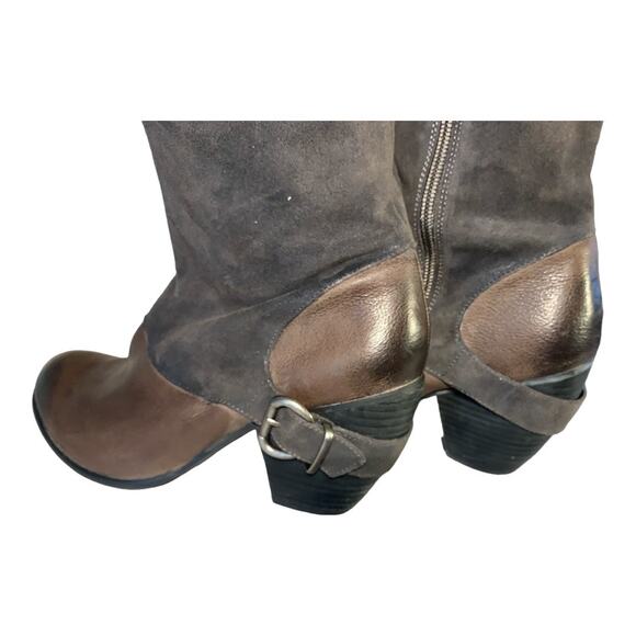 Fergie Women's Rustic Western Brown Leather Boots 10 - Picture 3 of 9